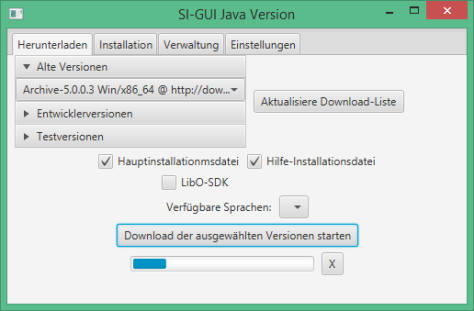 Java SI-GUI download tab finished